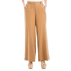 Max Studio Linen‎ Blend  XL Wide Leg Pants Elastic Waist Trousers